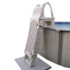 A-frame above ground pool ladder with safety gate