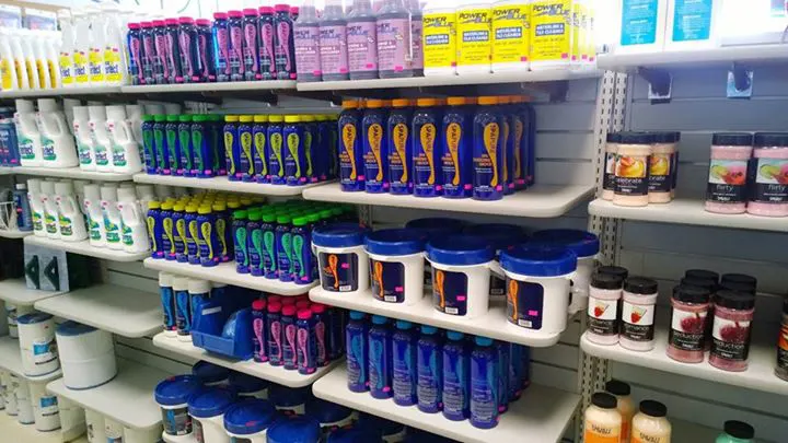 Water Treatment Supplies on shelf in store